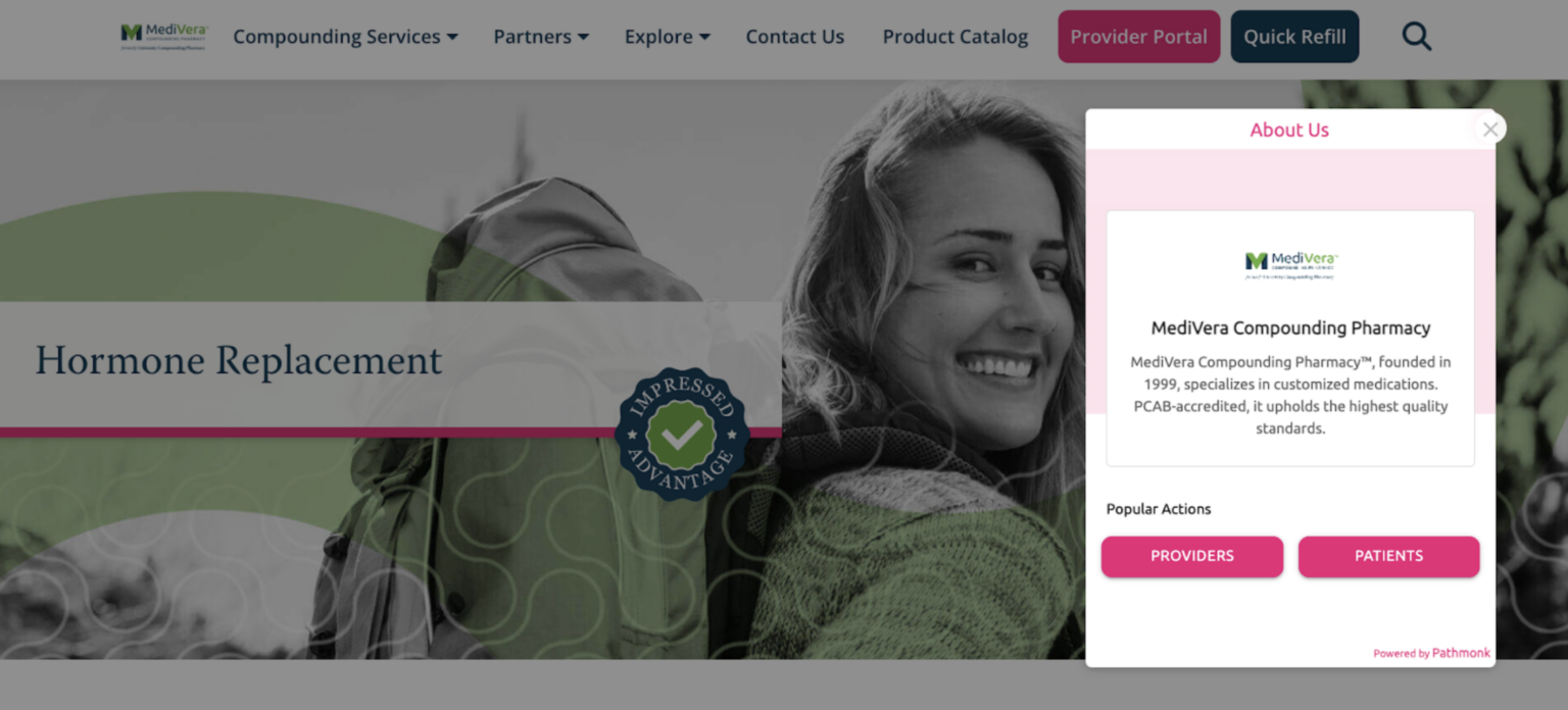 Audience qualification step routing providers and patients on the MediVera website