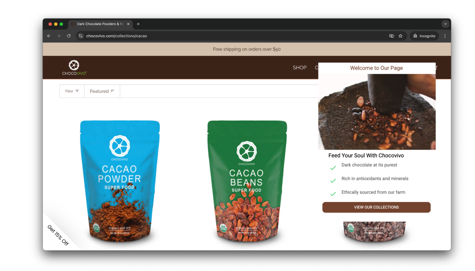 Best-seller spotlight microexperience on the ChocoVivo website