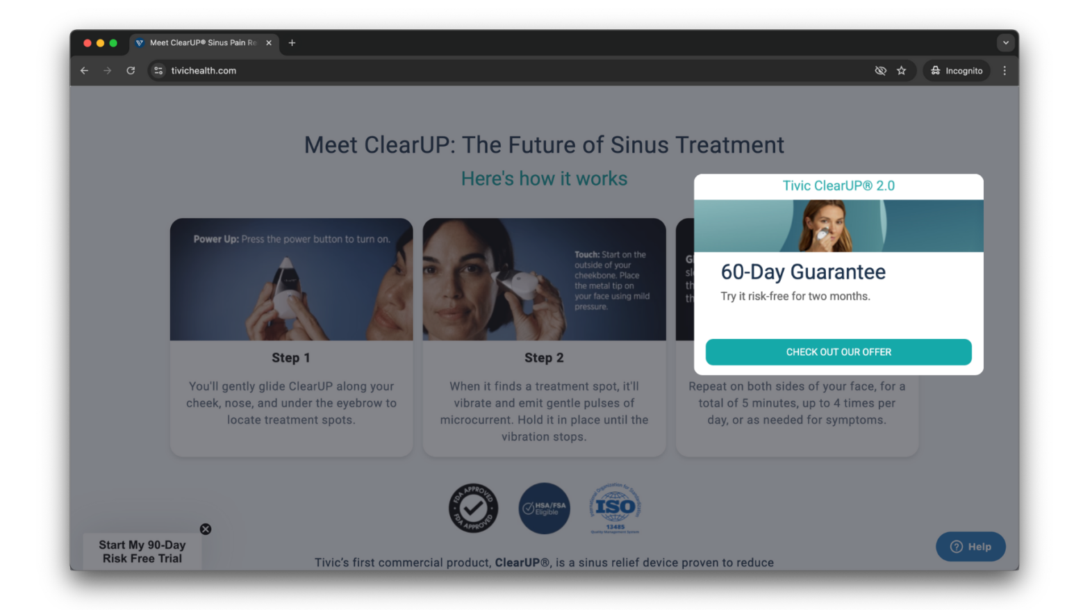 Testimonial and review microexperience building trust on the Tivic Health website