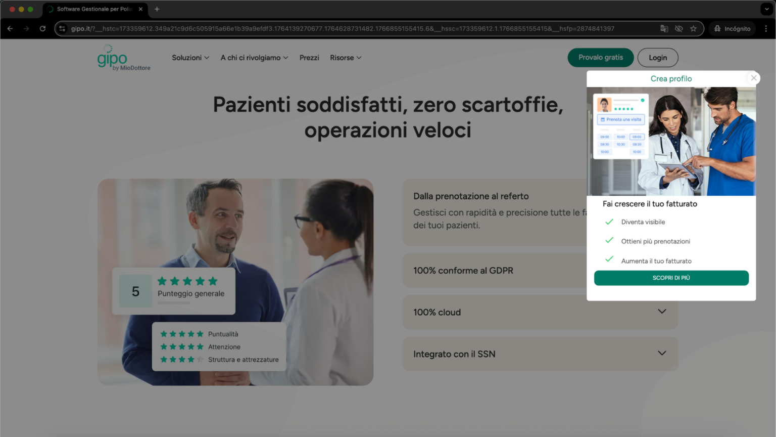 Intent-based Pathmonk microexperience on the Doctoralia B2B website