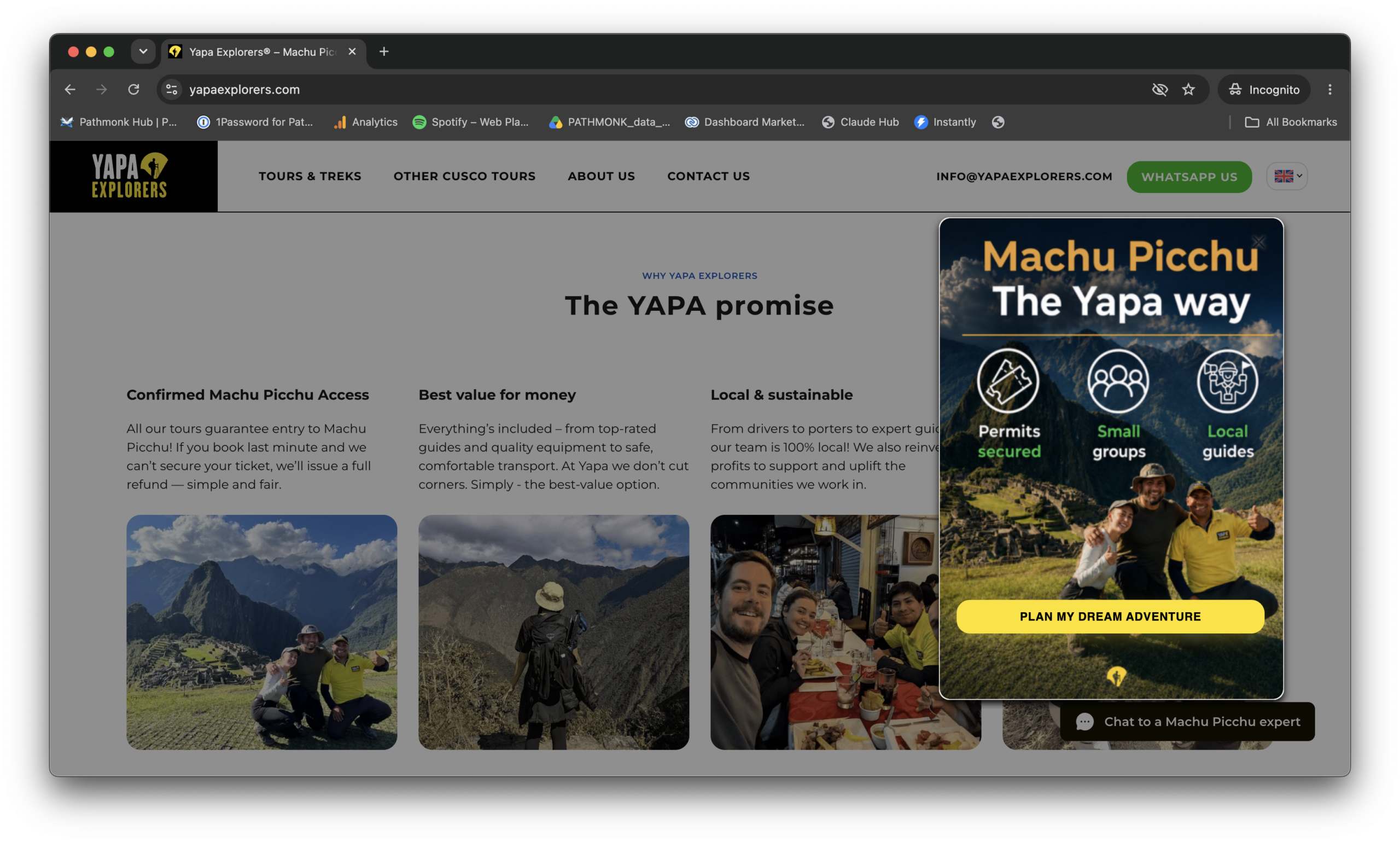 The Yapa Explorers website