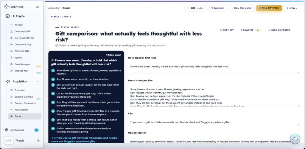 The same idea as a TikTok script